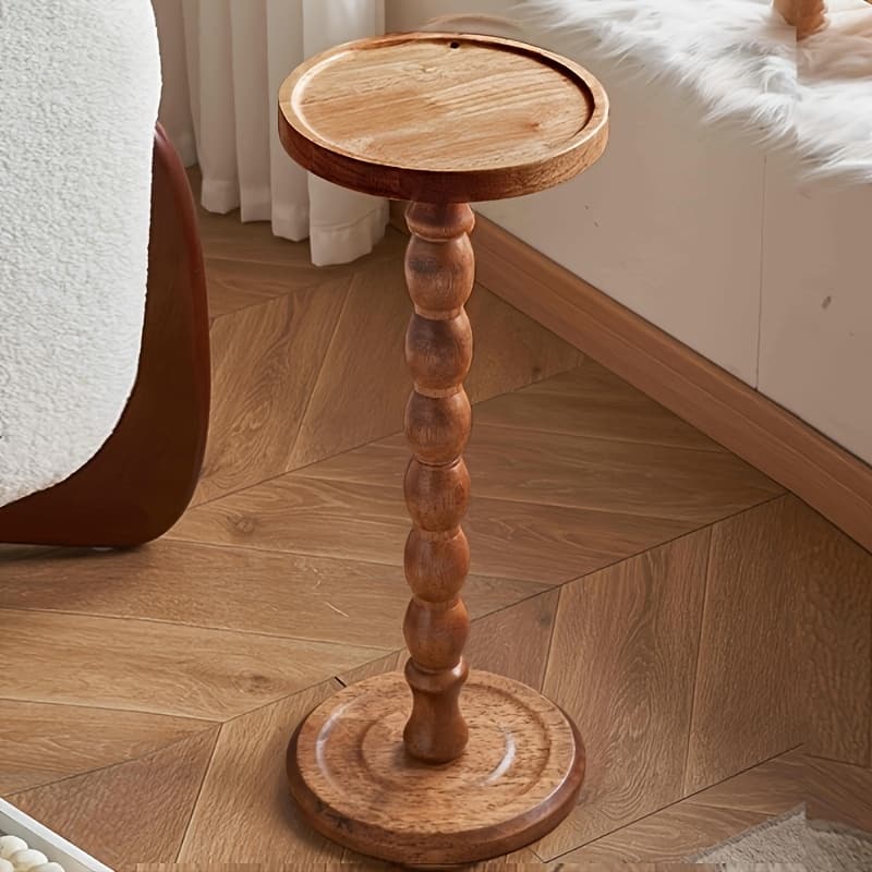 TEMU Coffee Table, Small Side Table With Solid Wood Legs, Small Space Modern Accent Table For Plant Display, Plant Stand, Bedroom And Living Room And Office Essential