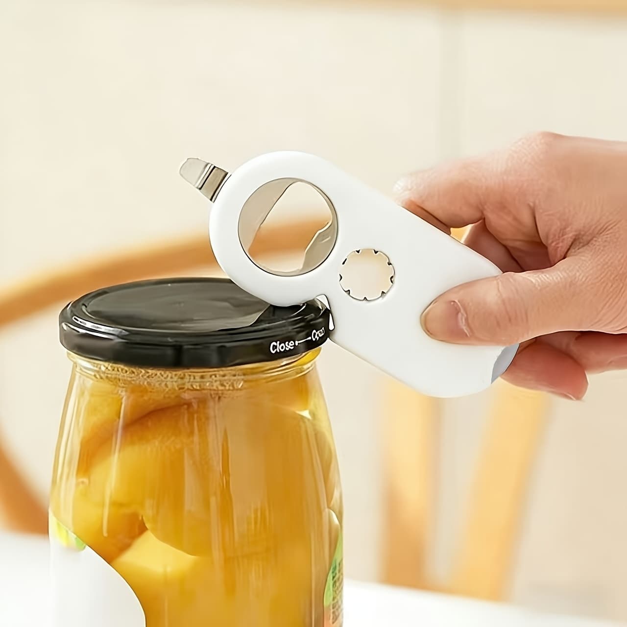 TEMU Multifunctional Bottle Opener, Jar Opener For Weak Hands & Seniors, Effortless Twist Lid Opener For Jars, Beer Bottles, Cans & Pull Tabs, Ergonomic Kitchen Gadget