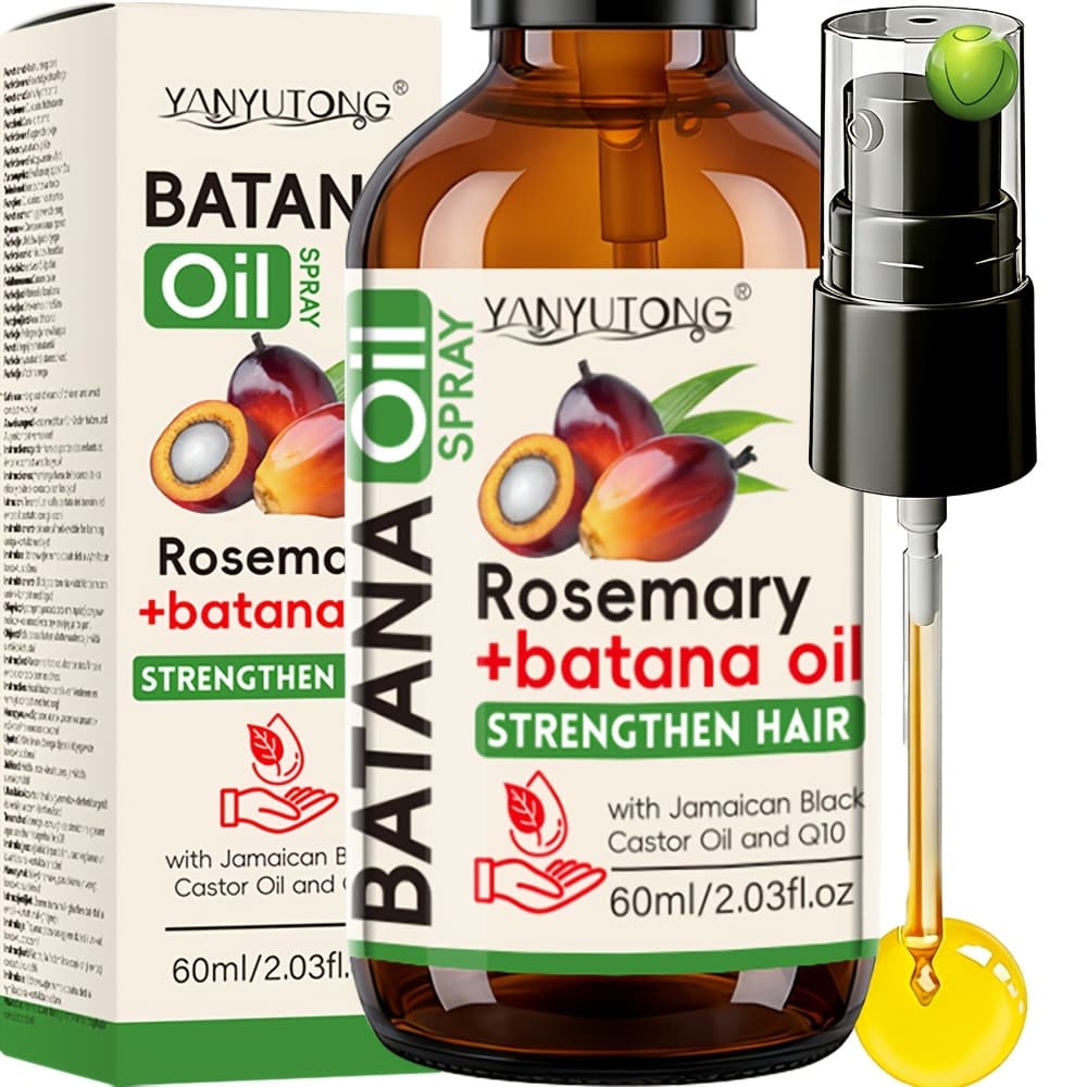 TEMU Batana Rosemary Oil Hair 60ml, Dry & Damaged Hair, Scalp, Reduce Wide Hair Parting, Nourishing Hair Oil From Honduras