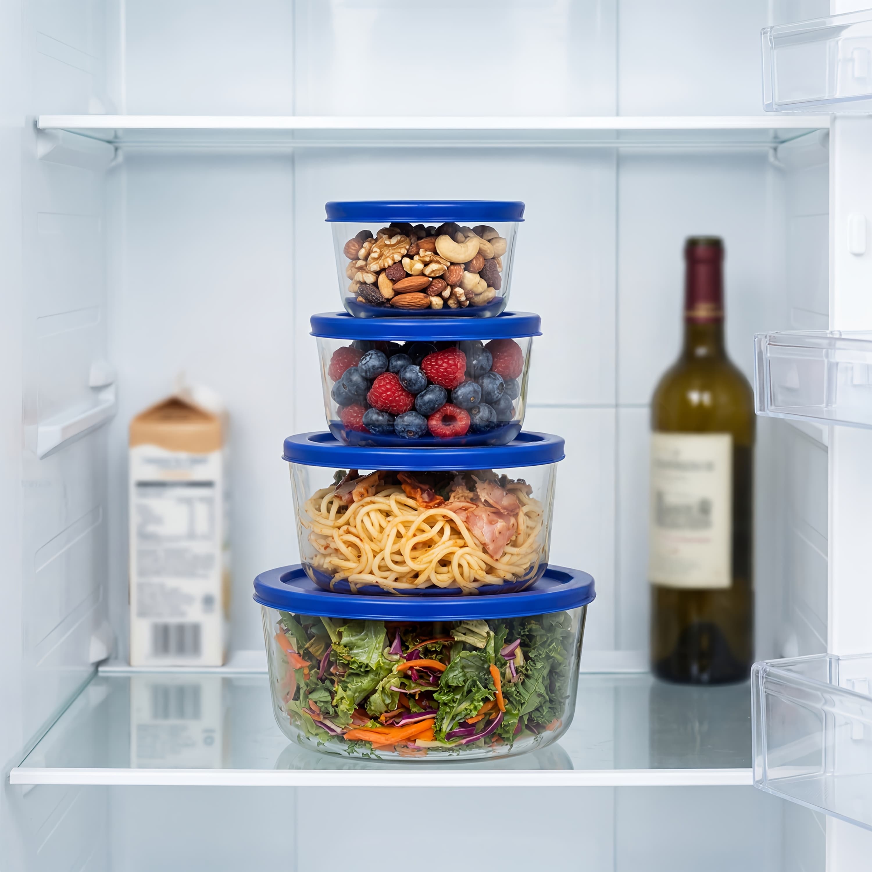 TEMU 4-pack Refrigerator Replacement Storage Box, Food Storage Containers, Keeper, Lunch Container, Microwave, Dishwasher And Freezer Safe
