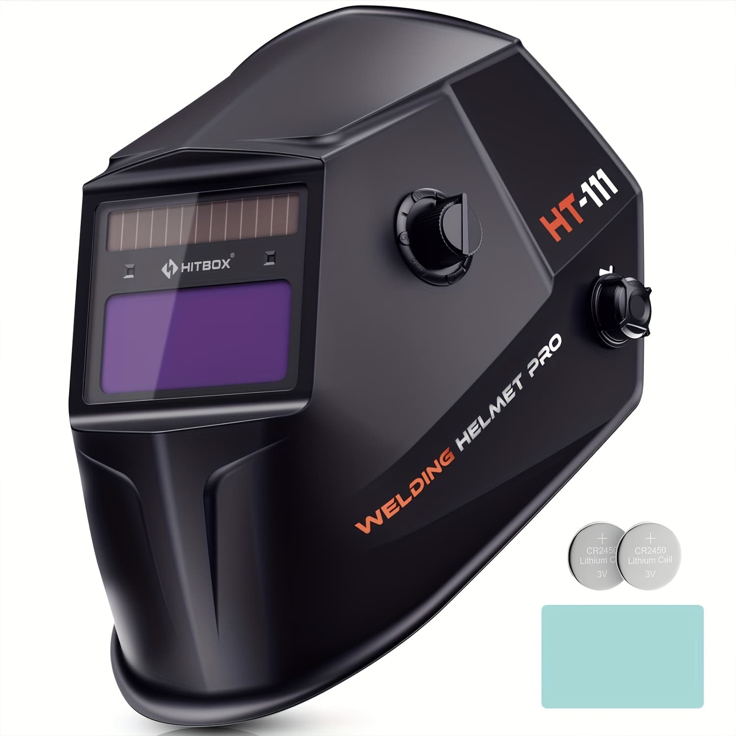 TEMU Hitbox Large View Solar Auto Darkening Welding Helmet Tig Arc Mig Mask Grinding Welder