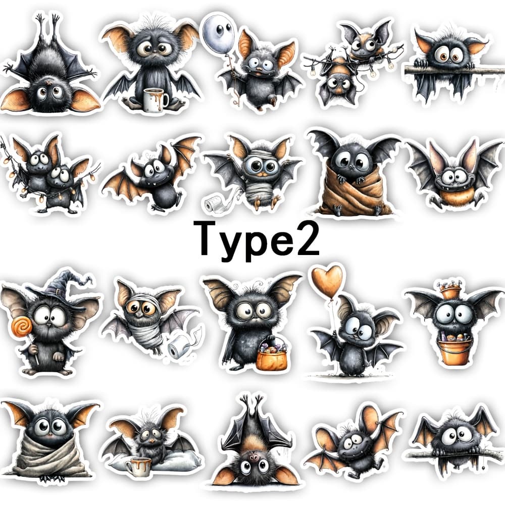 TEMU A Set Of Quirky Bat-themed Stickers For Scrapbooking, Journaling, And Decorating Items Like Envelopes And Cards