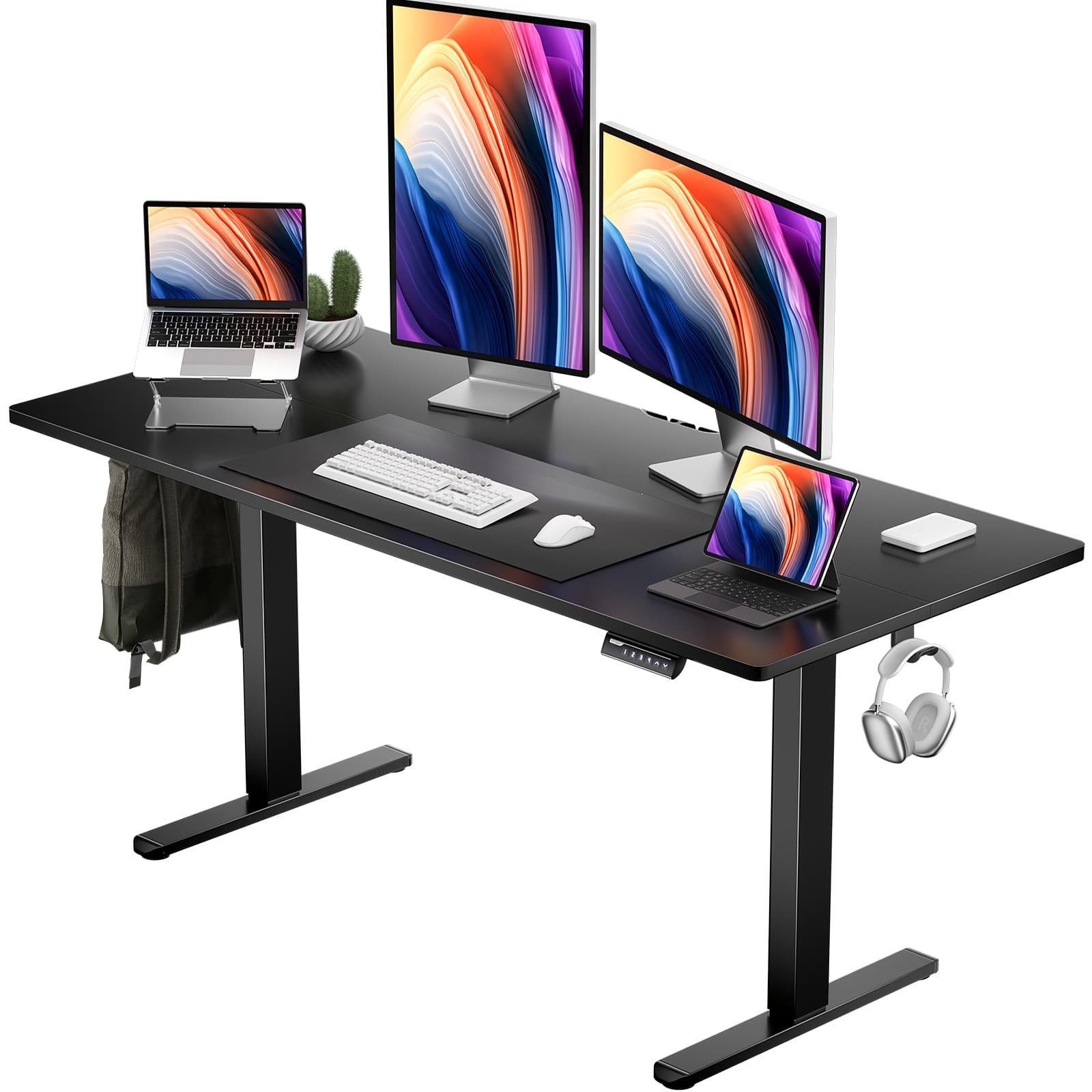 TEMU Up To 40% Off 63/55/48 Inch Adjustable Height Electric , Ergonomically Designed Office Desk, Gaming Desk, Suitable For Home Offices, Cafes, Restaurants, Electric Standing Table, Easter Gift