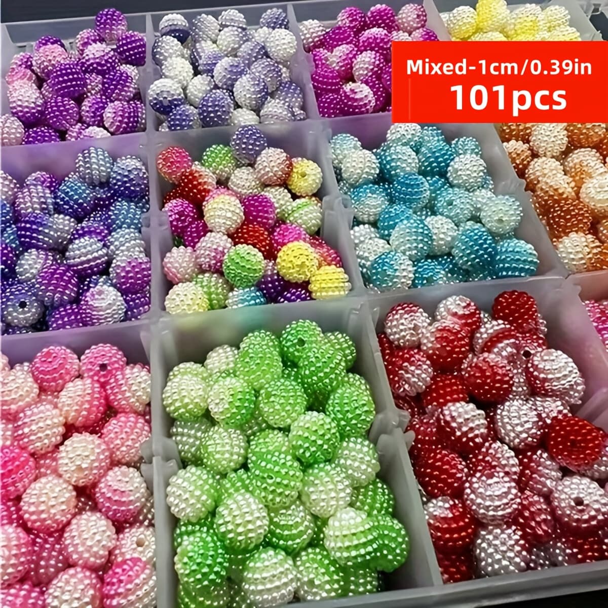 TEMU 101/51pcs 10mm Gradient Bayberry Beads - Acrylic Loose Beads For Diy Wedding Decor, Handmade Flower Arrangements & Hair Clips - Creative Jewelry Crafting Supplies, Hand-held Bouquet, Accessories