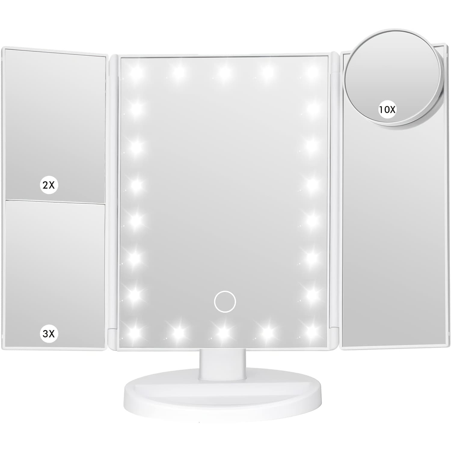 TEMU Makeup Mirror Led Touch Screen Vanity Makeup Table Mirrors1x/2x/3x/10xmagnifying Glass Flexible , Travel Mirror For Makeup Desk, Valentine's Day, Mardi Gras, Easter Gift