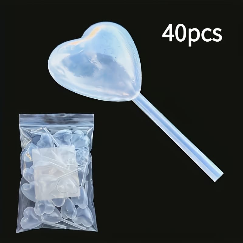 TEMU 40pcs Of Plastic Pipettes, 0.14-ounce Heart-shaped Squeeze Droppers
