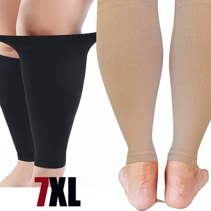 TEMU Men Women Plus Size Compression Leg Sleeves 2xl 3xl 4xl 5xl 6xl 7xl Sports Fitness Running Socks Non-toe