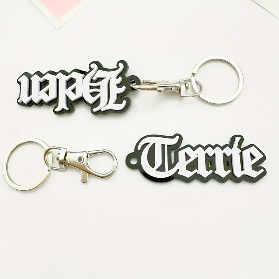 TEMU Custom Acrylic Name Tag Keychain Old English Font Personalized Bag/lunch Box/backpack Tag Handmade Name Tag Durable Acrylic Ideal Gifts For Him