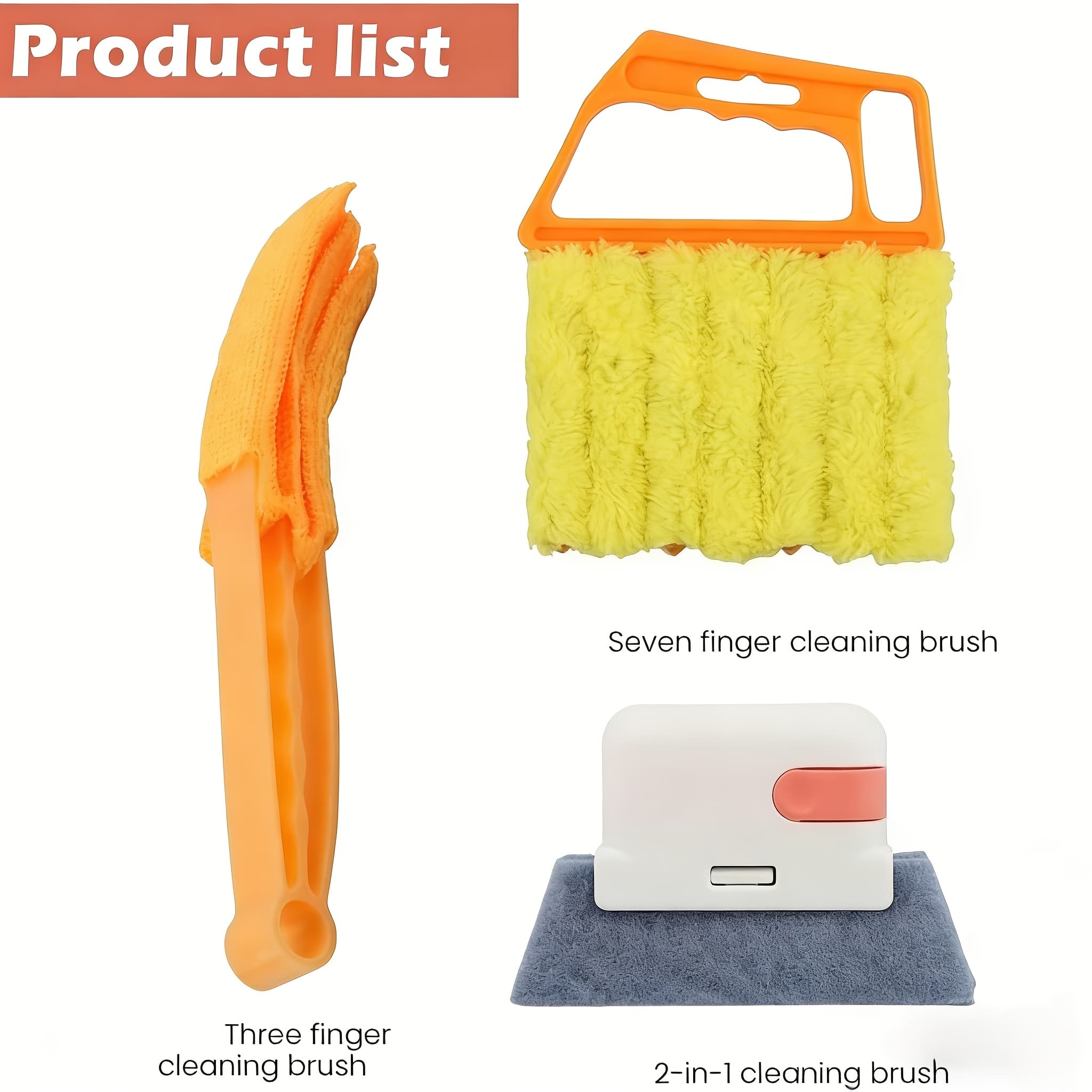 TEMU 3-pack Blind Cleaning Kit - Professional Tools For Window Blinds, Air Vents, Tracks & Fans | Extendable Handle With Washable Microfiber Brushes | Dust Removal Set
