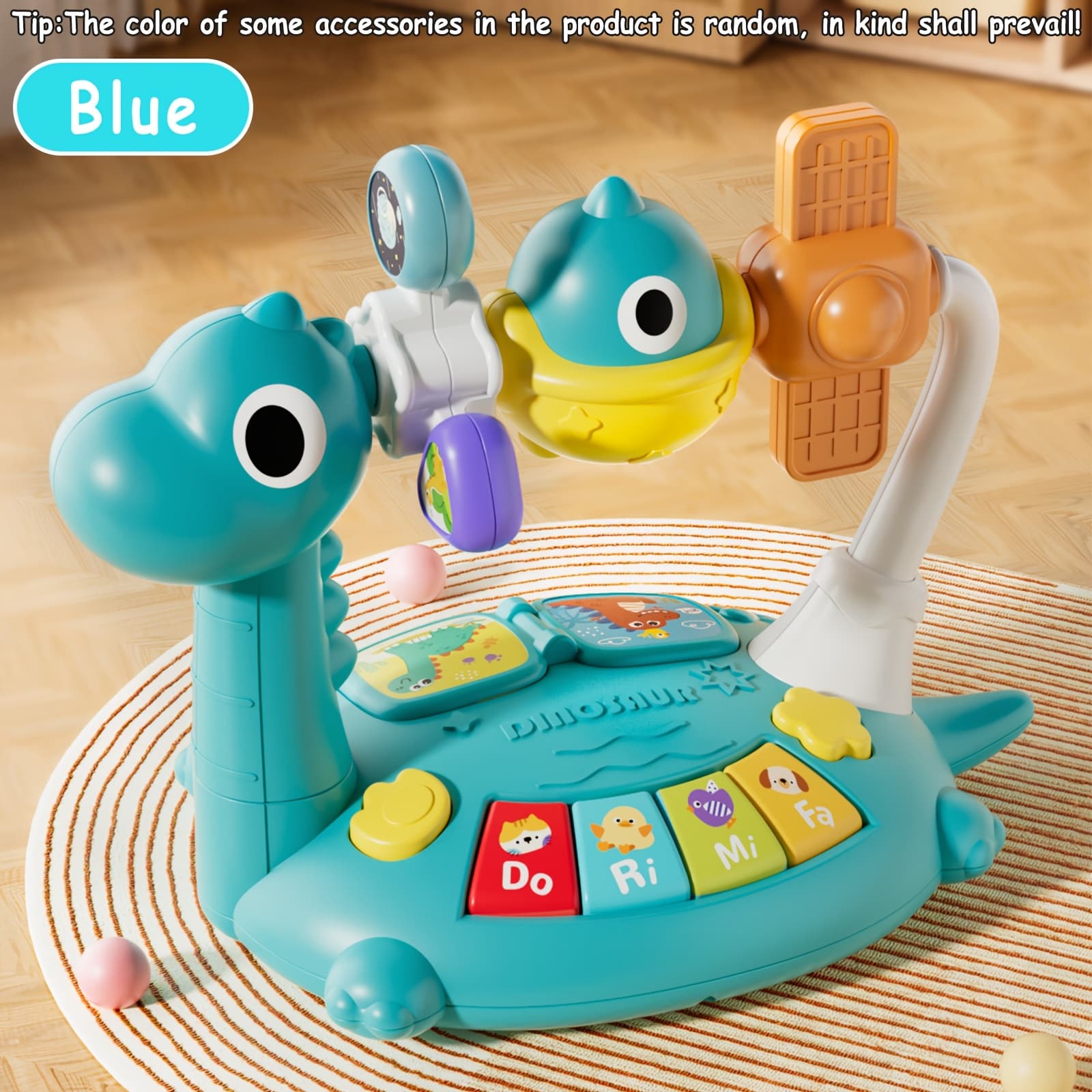 TEMU Dinosaur Piano Music Box Toy, Space Piano Music Box Toy, Smart Music Toy, Rotatable Small Design, Best Gift For Boys And Girls, Random Color