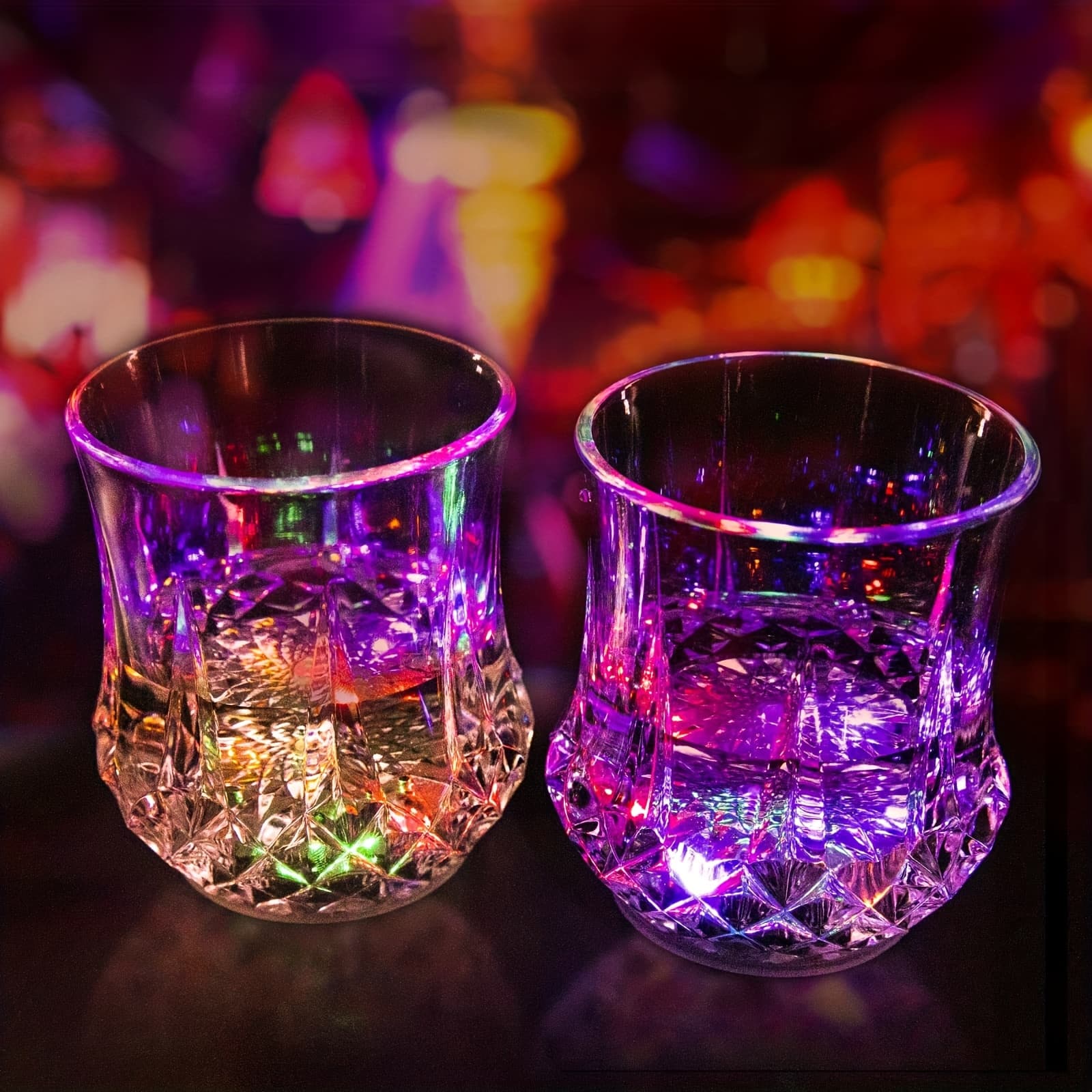 TEMU 2/4pcs Of Led Illuminated Cups, Party Cups, Cups That Glow In The Dark, Illuminated Shot Glasses, Flashing Cups, Party Led Illuminated Glass For Christmas, Birthday, Wedding, Disco