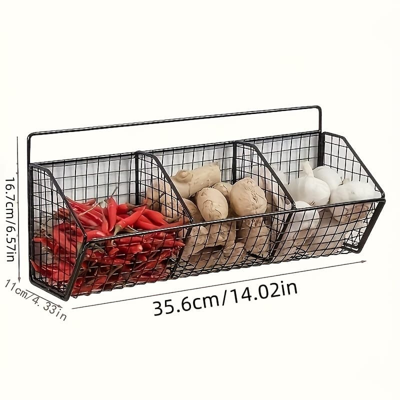 TEMU Kitchen Shelf Snack Multi-functional Vegetable Spice Organizer Wall-mounted Shelf Over-the-door Hanging Basket