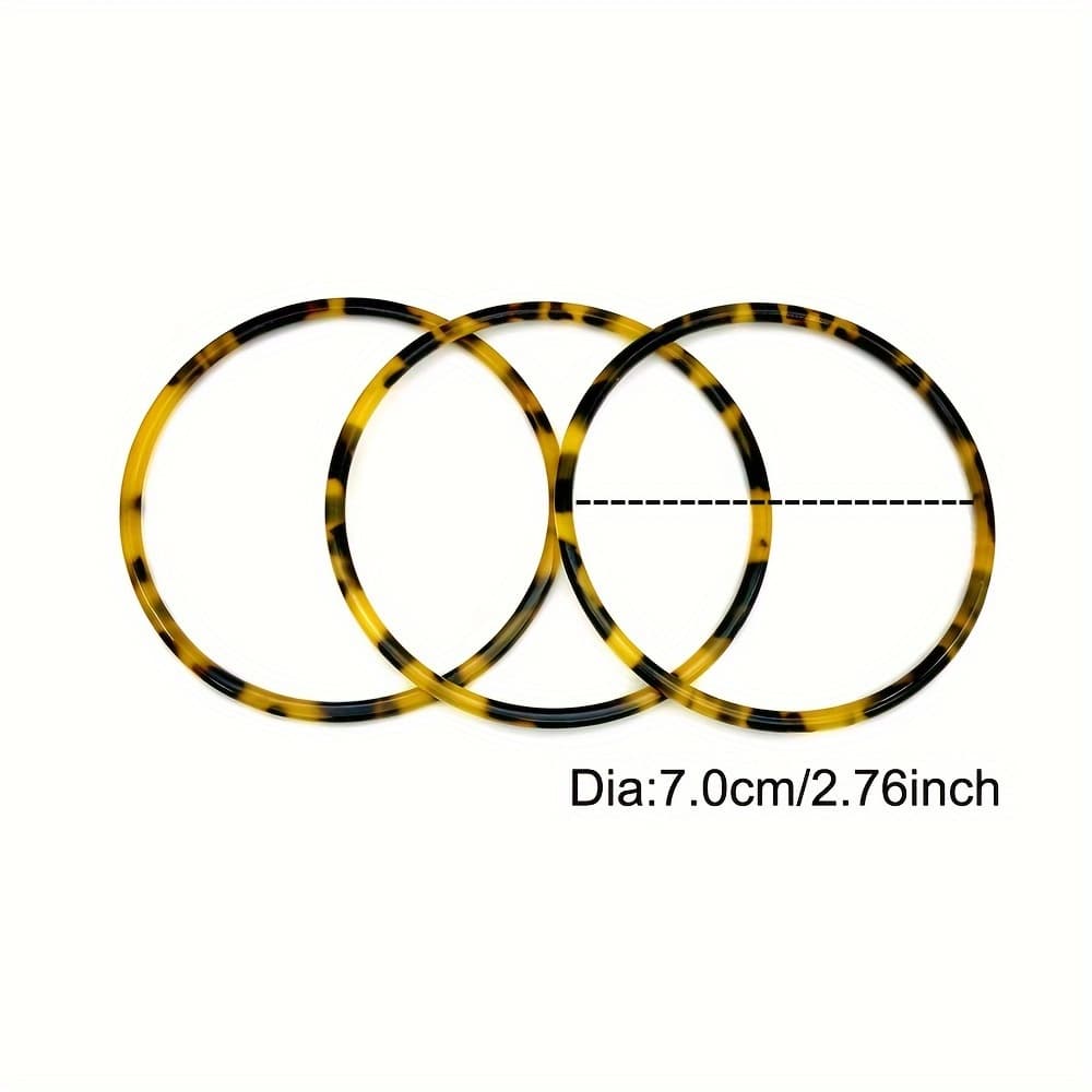 TEMU 3pcs/set Ultra-thin Acetate Tortoiseshell Women's Bangle Set