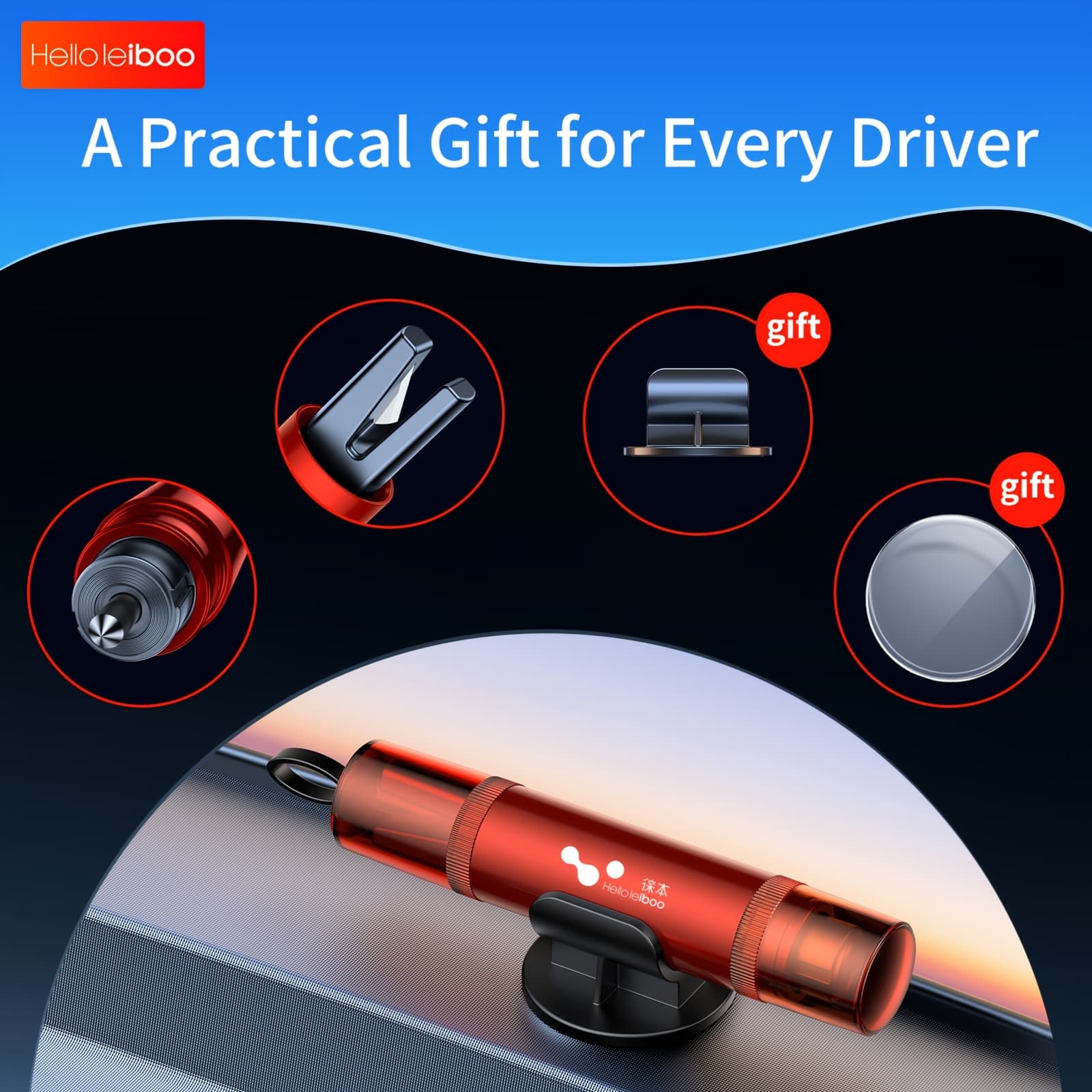 TEMU 2-in-1 Emergency Escape Tool | Car Safety Hammer With Seatbelt Cutter And Glass Breaker, Applicable, Made Of Abs, By