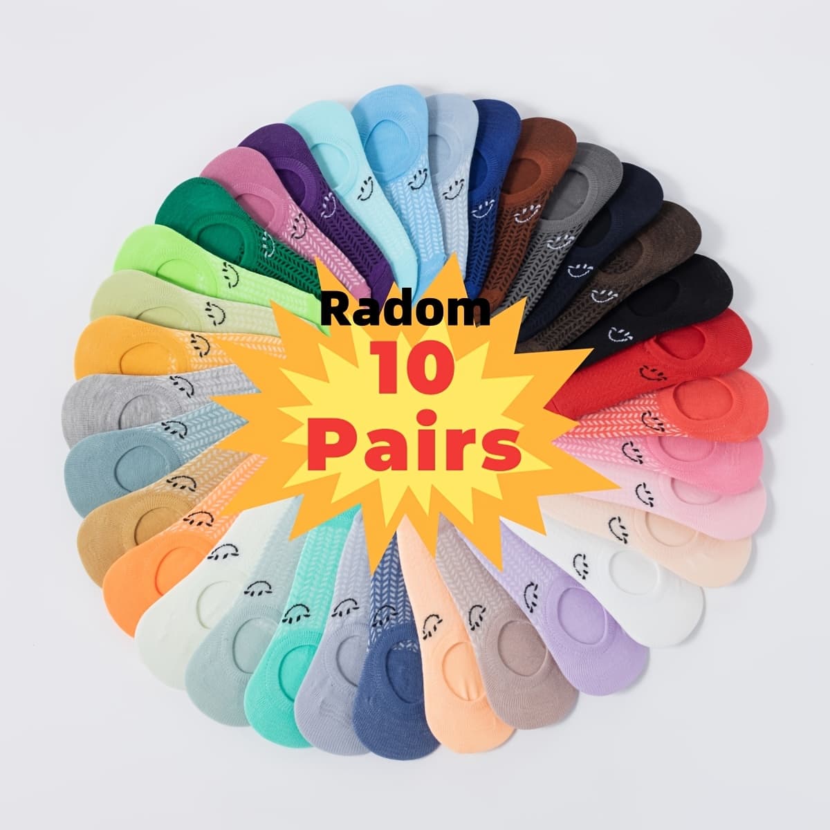 TEMU Random / Pair Summer & Spring Women's Mesh Breathable Cartoon Invisible Socks ( Combinations)