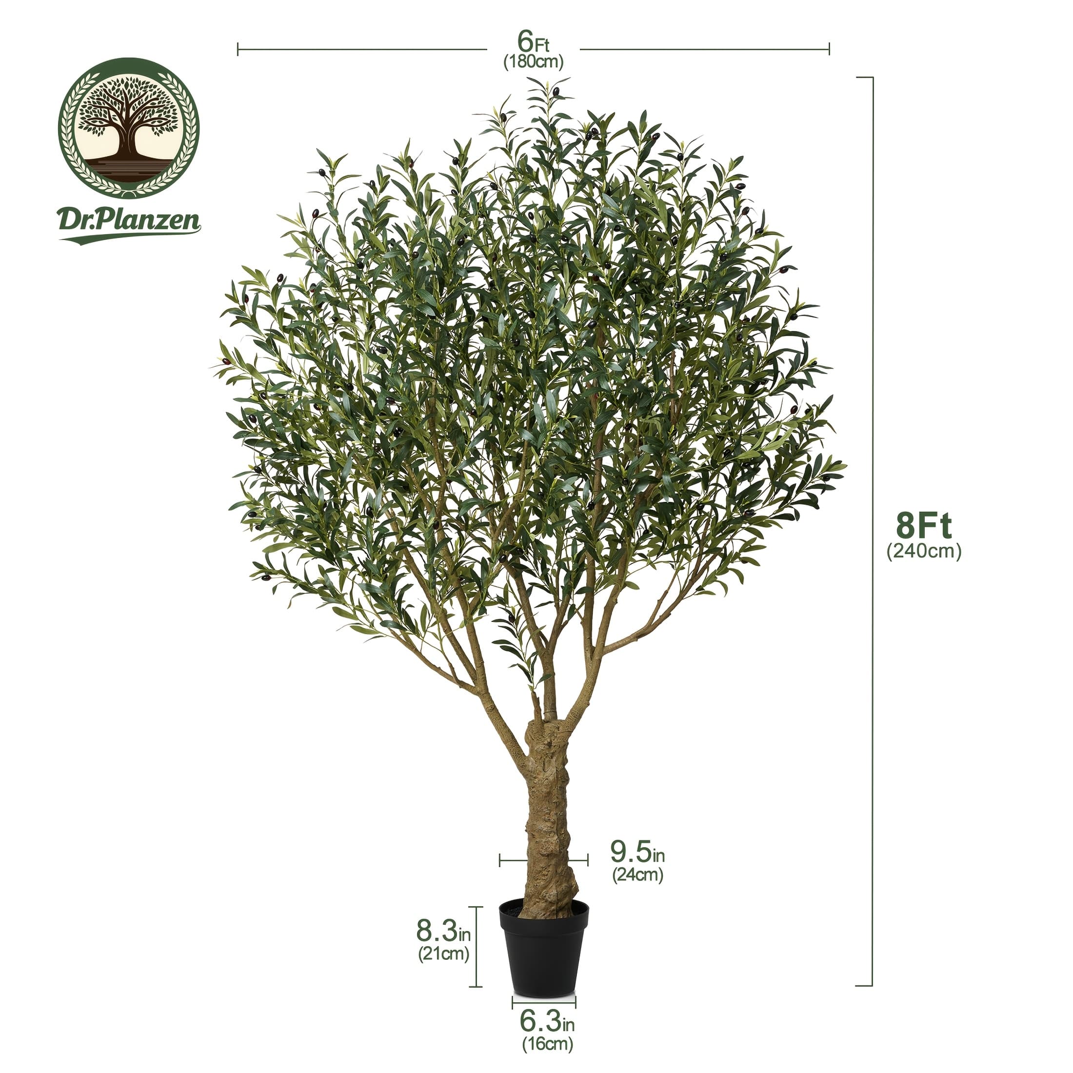 TEMU 5/6/7/8ft Artificial Olive Tree, Olive Plant With Black Planter, 39/49/54/62 Branches & 1390/2055/2871/4007 Silk Leaves, Perfect For Indoor Home Office Decor, Living Room, Bedroom, And Gift Ideas