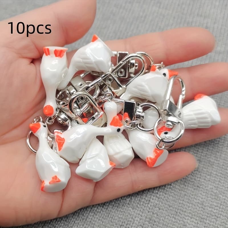 TEMU 10pcs Large Keychain, Resin Material Alloy, Suitable For Car Bag Pendant, Best Gift