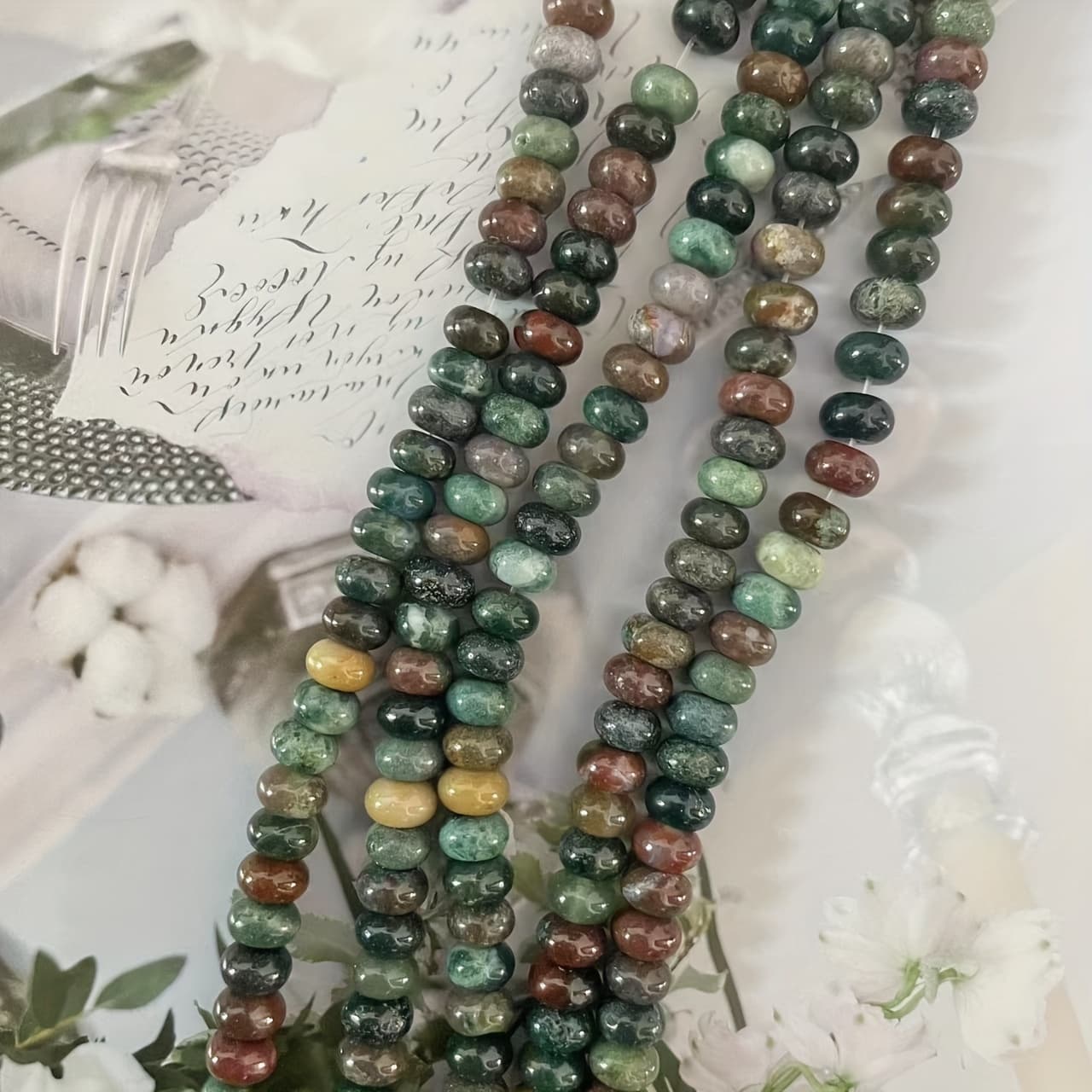 TEMU A Collection Of 35 Natural Indian Agate Stylish Abacus Beads, Loose Beads, Handcrafted Summer Bracelets For Women, Necklaces, Additions, And Gifts For Couples