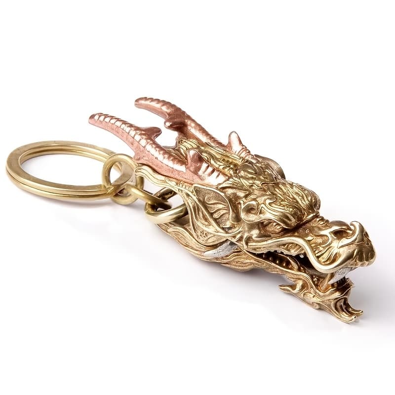 TEMU 1pc Vintage Keychain - Heavy-duty () Men's Key Ring, Jewelry Gift For Dad, Boyfriend, Husband - Birthday, Father's Day Present - Durable Accessory, Dragon Jewelry,