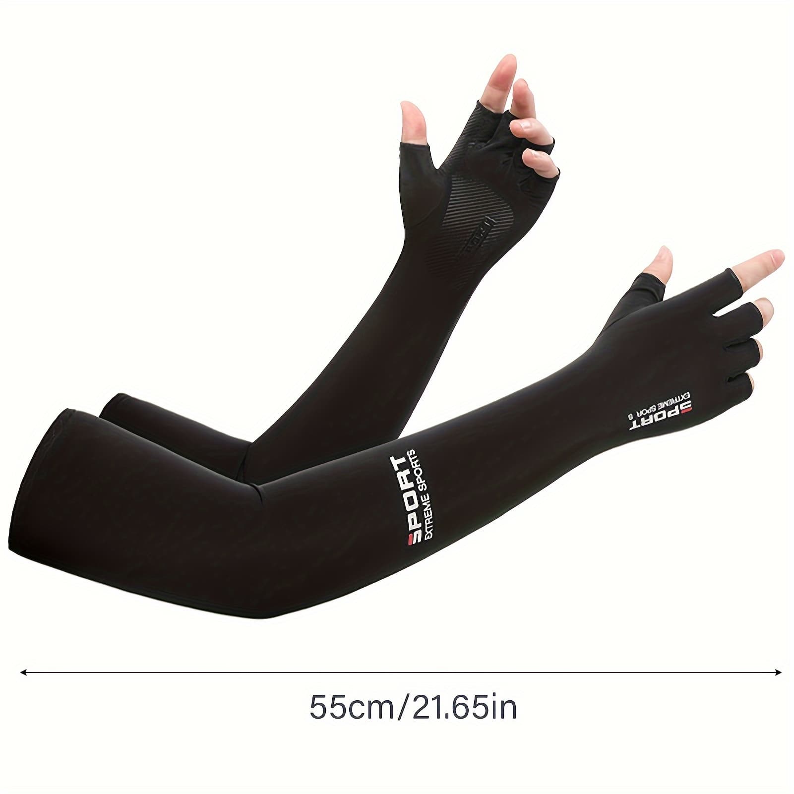 TEMU Summer Cooling Arm Sleeves Cover Solid Color Sun Protection Anti Slip Arm Sleeves Great For Running Cycling Basketball