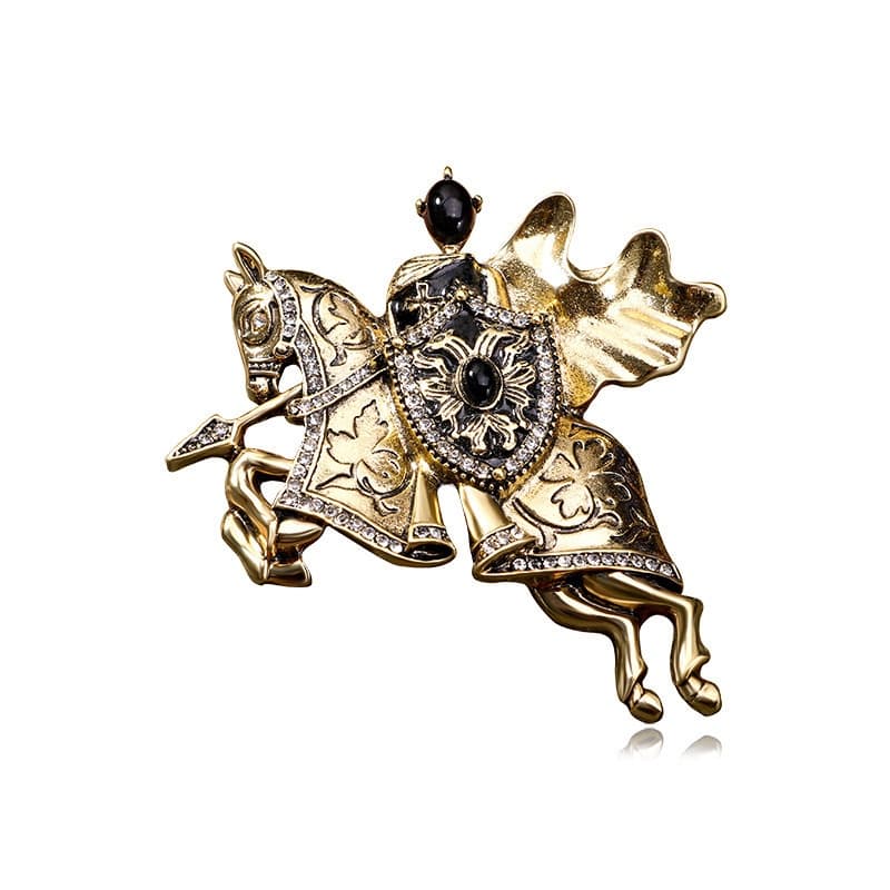 TEMU Stylish Retro Fairy Knight Brooch Style Sweater Brooch Don't Fight Riding Knight Coat Additions