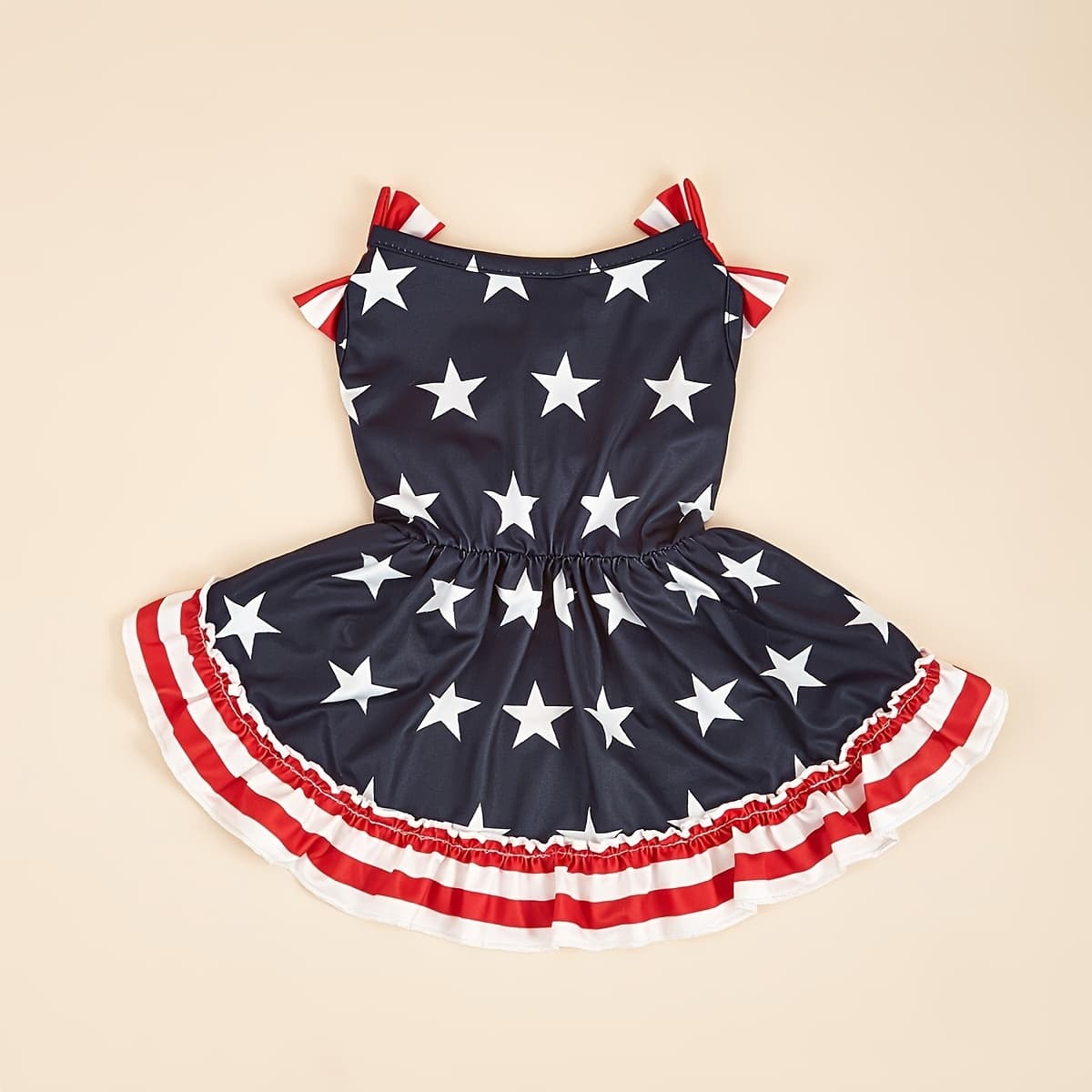 TEMU Pet Dog Dress, Day Themed Striped Star + Double , Suitable For Small/medium Dogs And Cats, For Day Or Daily Wear, Fashionable Party Outfit