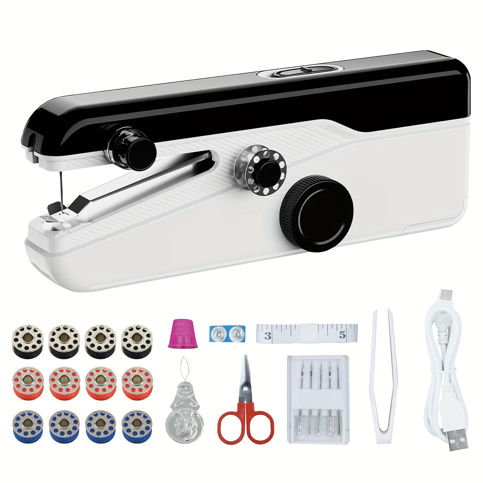 TEMU Handheld Sewing Machine; Quick Sewing Portable, With Sewing Kit, Beginner Sewing Machine For Beginners, Very Suitable For Home Use