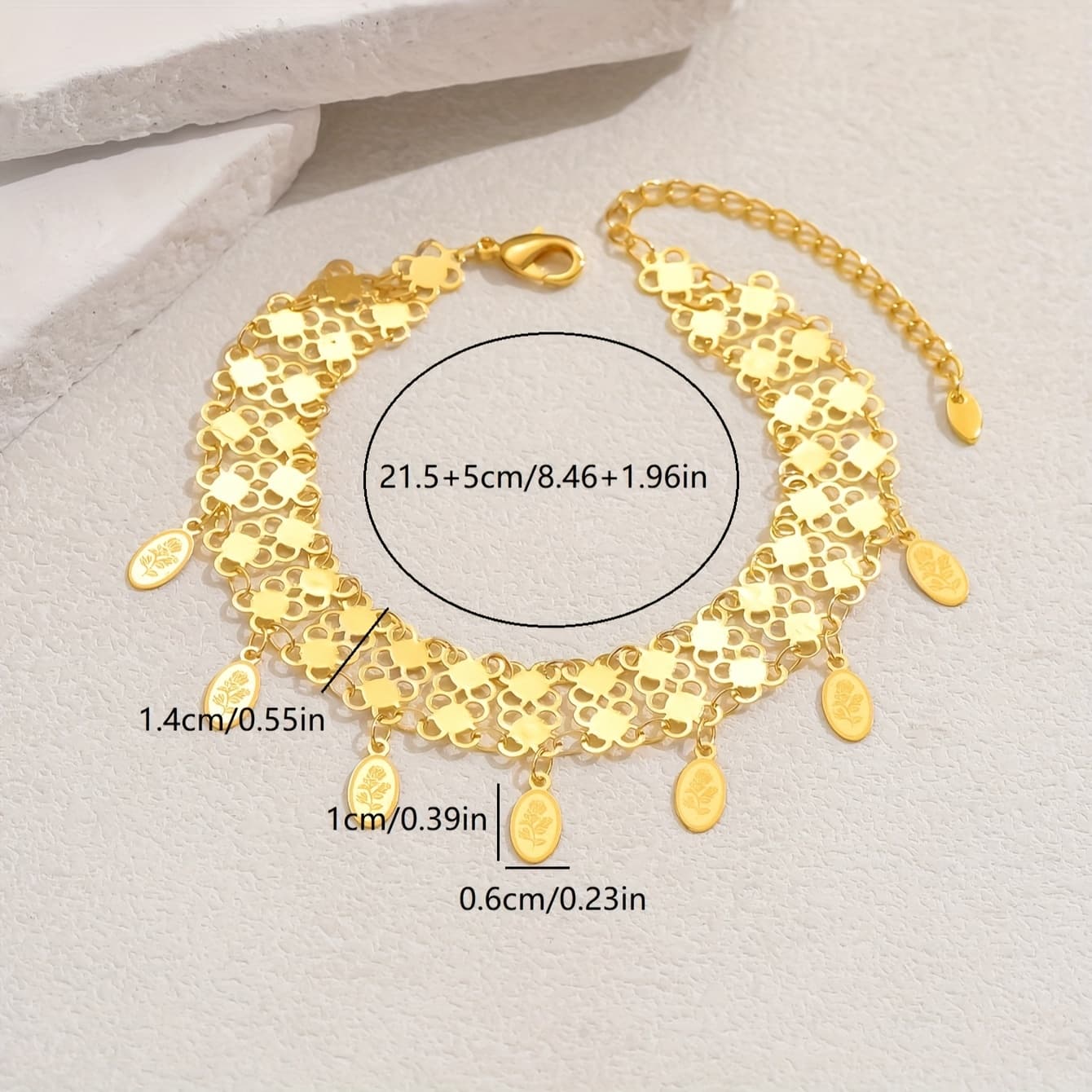 TEMU 1 Middle Eastern Ramadan Gorgeous Geometric Pattern Pendant Anklet Ladies Holiday Party Holiday Dress