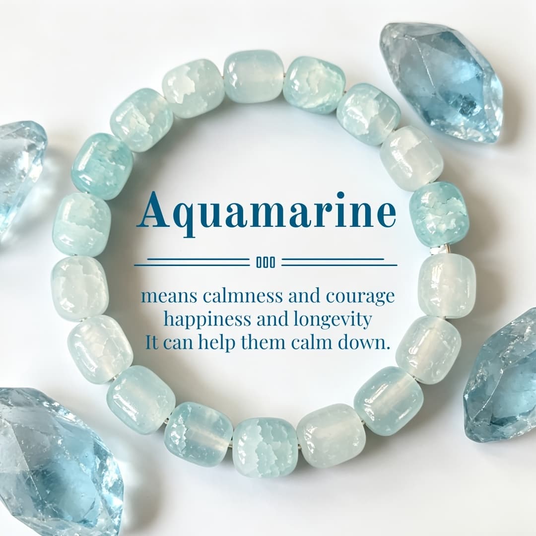 TEMU Aquamarine Bracelet, A Fashionable Ocean-style Bracelet, Suitable For Vacation Wear, A Bracelet That Attracts Luck, Suitable For Daily Wear, Unisex, And An Ideal Gift For