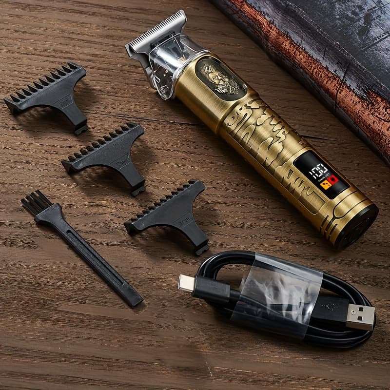 TEMU Hair Trimmer And Beard Trimmer For Men, Usb Rechargeable Hair Clippers, Professional Zero-gapped Cordless Trimmer With Lcd Screen, Pro Li Edger And Grooming Kit For Barbers And Home Use