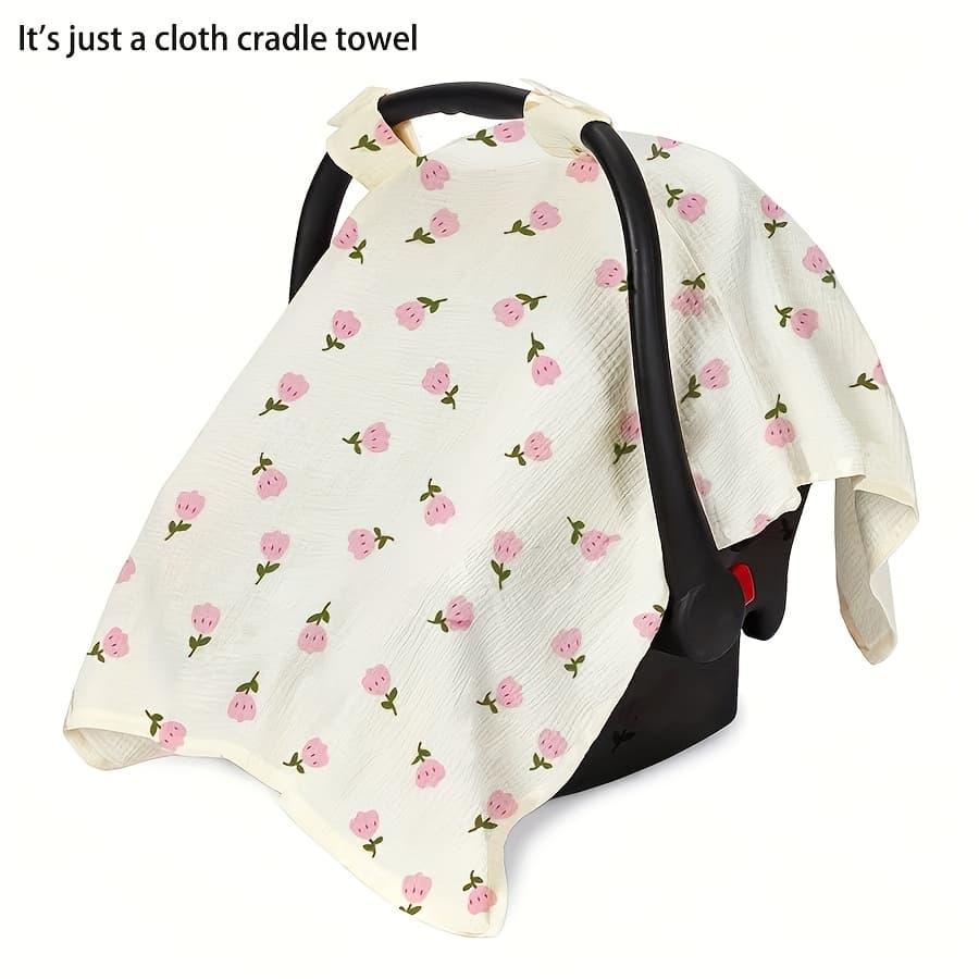TEMU 1pc Of Animal Cartoon Pattern Or Solid Color Pattern Crib Towel. Suitable For Crib Sunshade. Windproof Accessory. And Other Uses