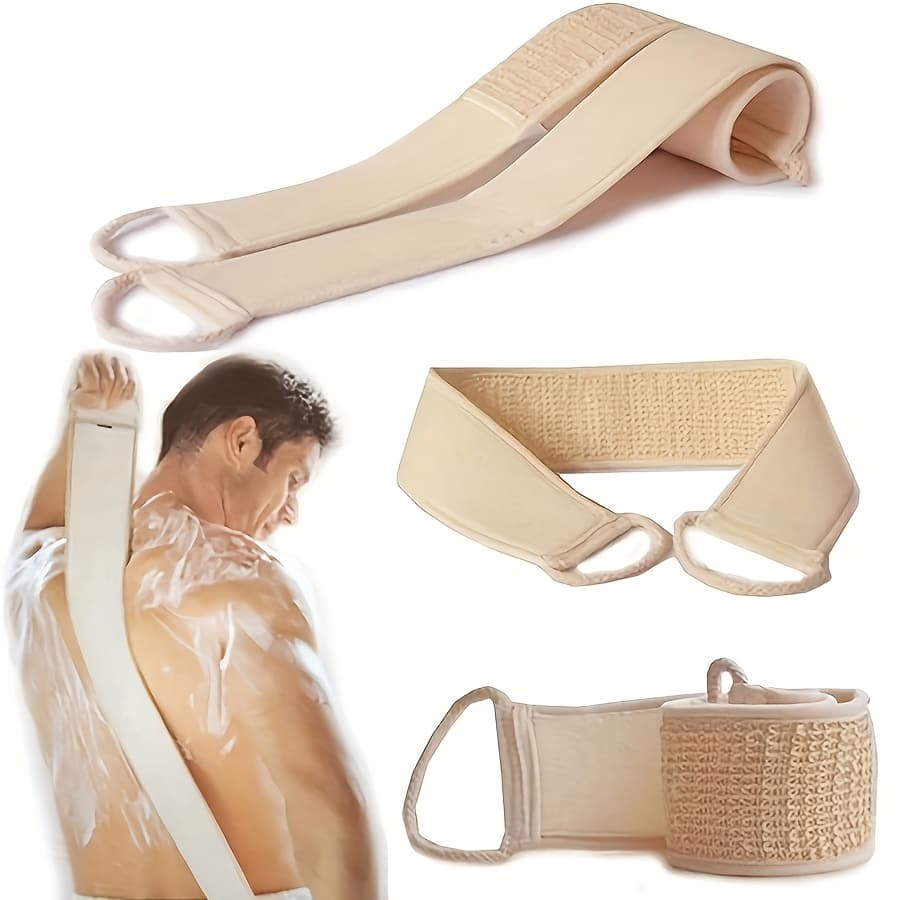 TEMU 1pc Double-sided Bath Towel Household Bath Towel Long Strip Back Rub Strip