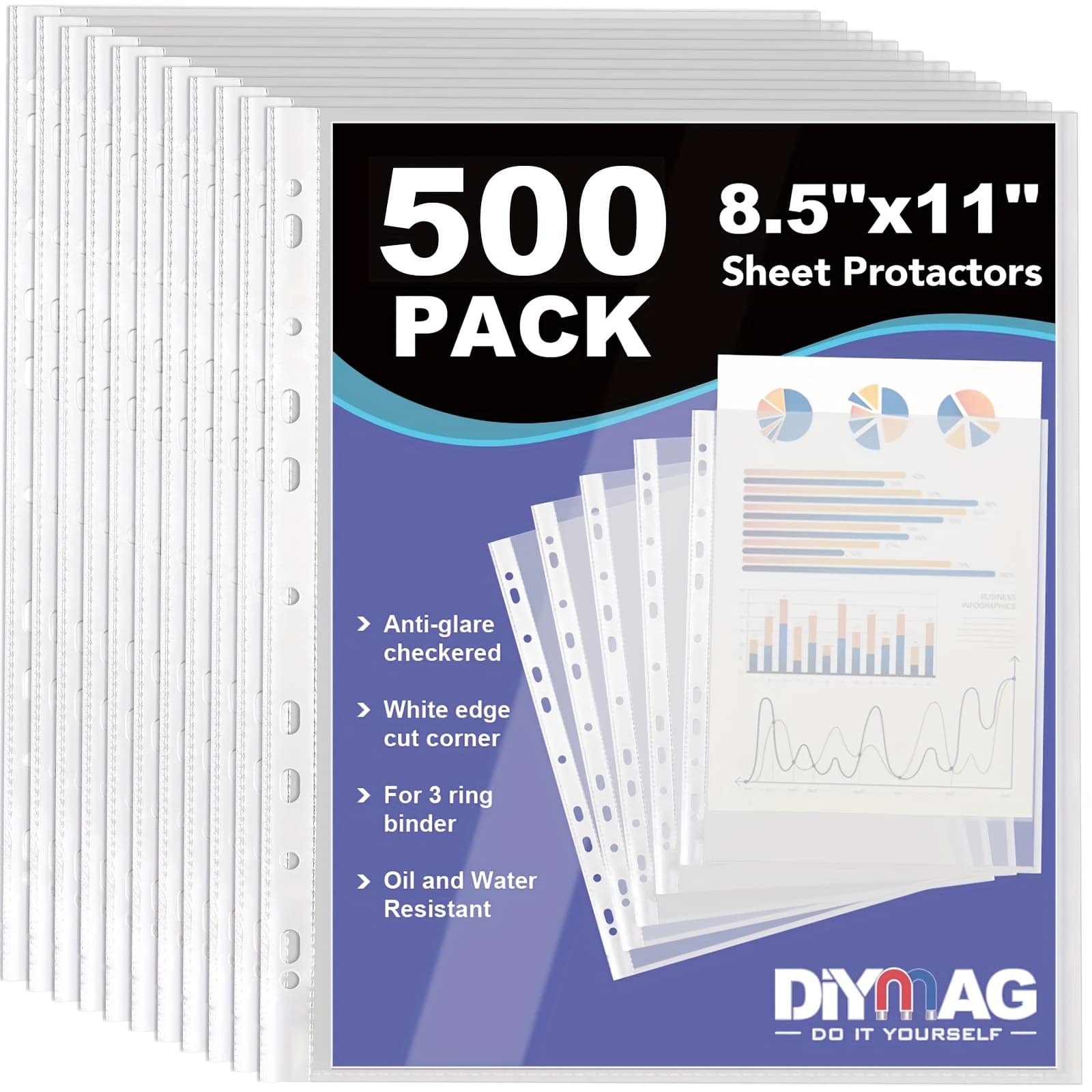 TEMU 500 Pack Sheet Protectors, 9.25 X 11.25in Heavy Duty Plastic A4 Page Protectors Sheet