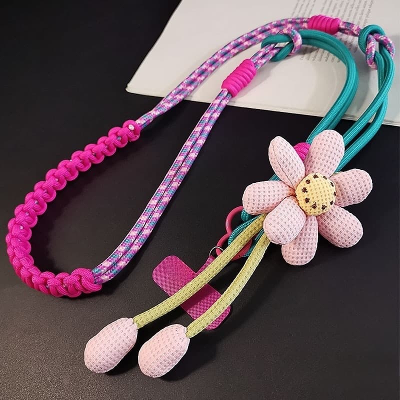 TEMU Women's Phone Lanyard, Crossbody, Neck And Wrist Strap, Multi-functional Woven Rope, For Outdoor Travel And Hiking