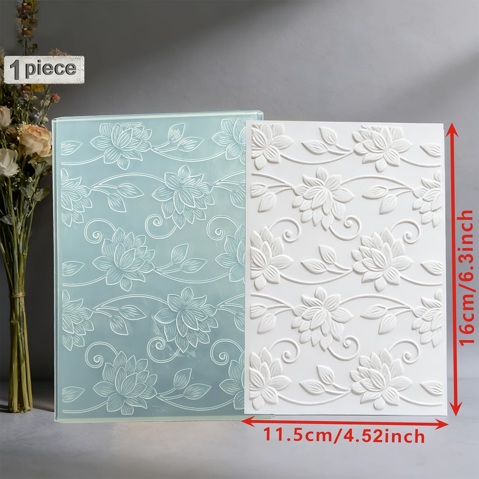 TEMU For Embossing Greeting Cards Featuring Intricate Grass Patterns And Lotus Flower Textures