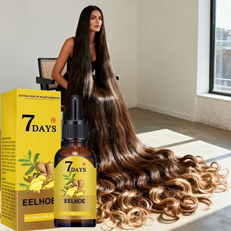 TEMU 7-day Scalp Massage Oil, Biotin-rich Ginger Essential Oil, Ideal For Dry And Damaged Hair. Nourishes And Promotes , Making Thinning Hair Fuller. Care, Gift For Men And Women