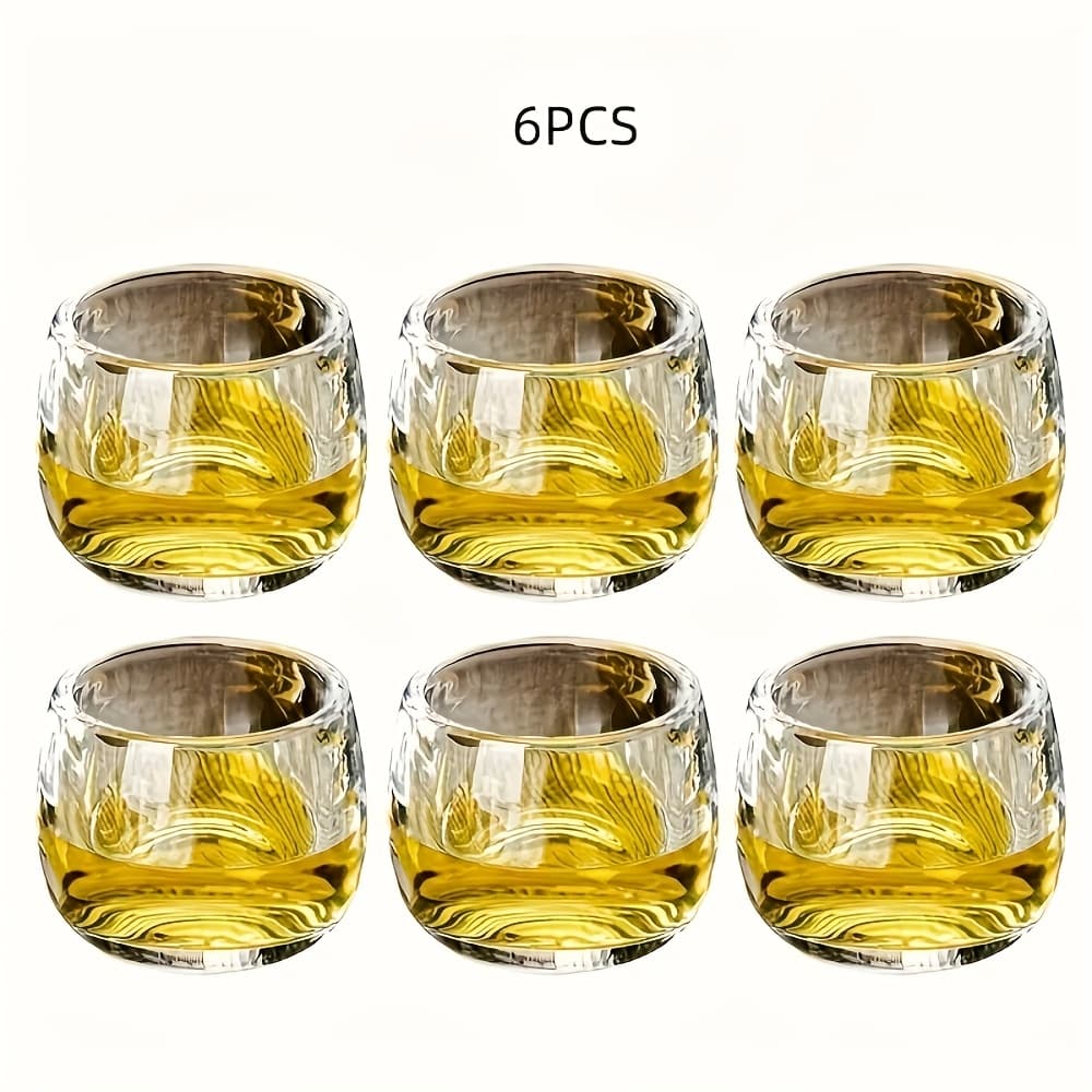 TEMU 1 Set Of 6 Exquisite 3.21oz Crystal Glass Tea Cups - Whiskey Glasses, Perfect For , Beverages, And Home Decor