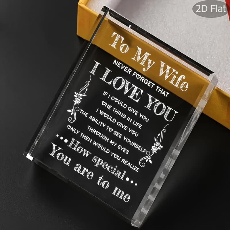 TEMU 1pc Day Gift For Wife, 2d Flat Acrylic Jewelry, Couple Gift, Christmas Birthday Gift Ideas For Wife, Anniversary Wedding Valentine's Day Gift For Wife From Husband