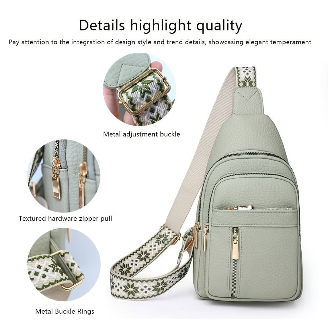 TEMU Women's Adjustable Shoulder Strap Backpack, Large Capacity Handbag - Durable Zipper Closure, Storage Layer, Perfect Gift For Women And