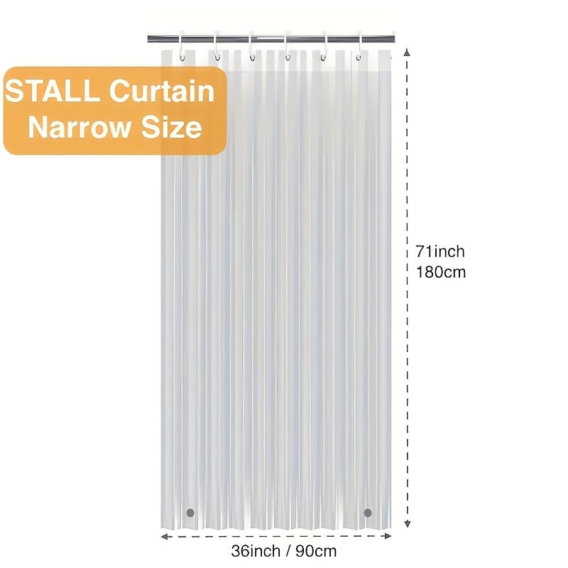 TEMU 1pc, Clear Shower Curtain Liner, Cute Lightweight Peva Plastic With Magnets And 12 Rust-proof Metal Grommets, Bathroom Curtain, Bathroom Additions