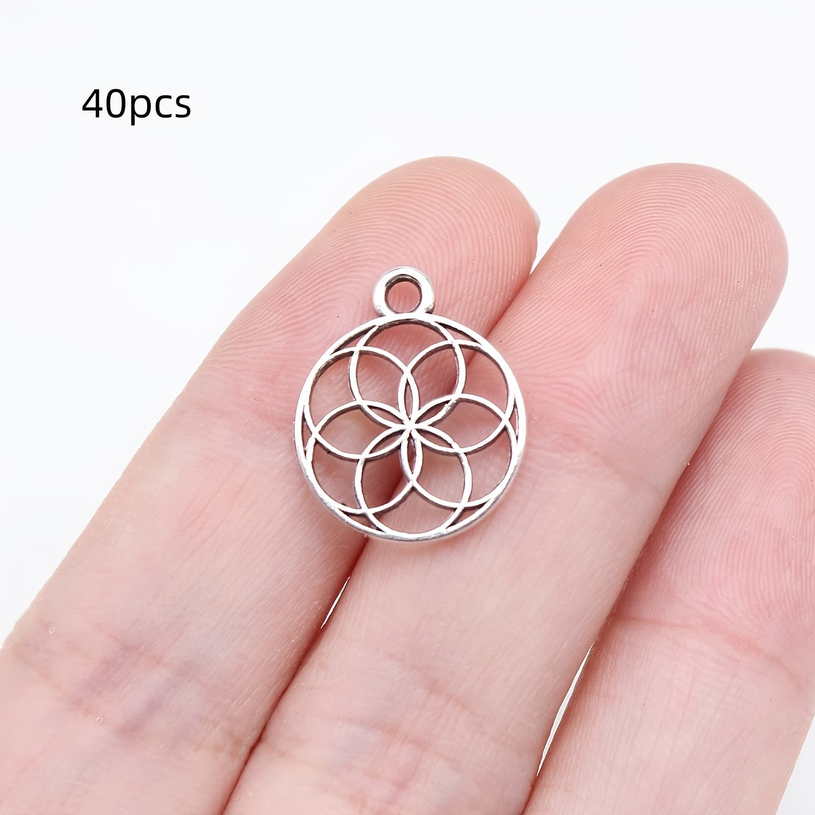 TEMU 40pcs Exquisite Hollow Flower Charm Pendant, Bohemian Style Jewelry Accessory, Handmade Jewelry Making Bracelet, Necklace, Earring Accessory
