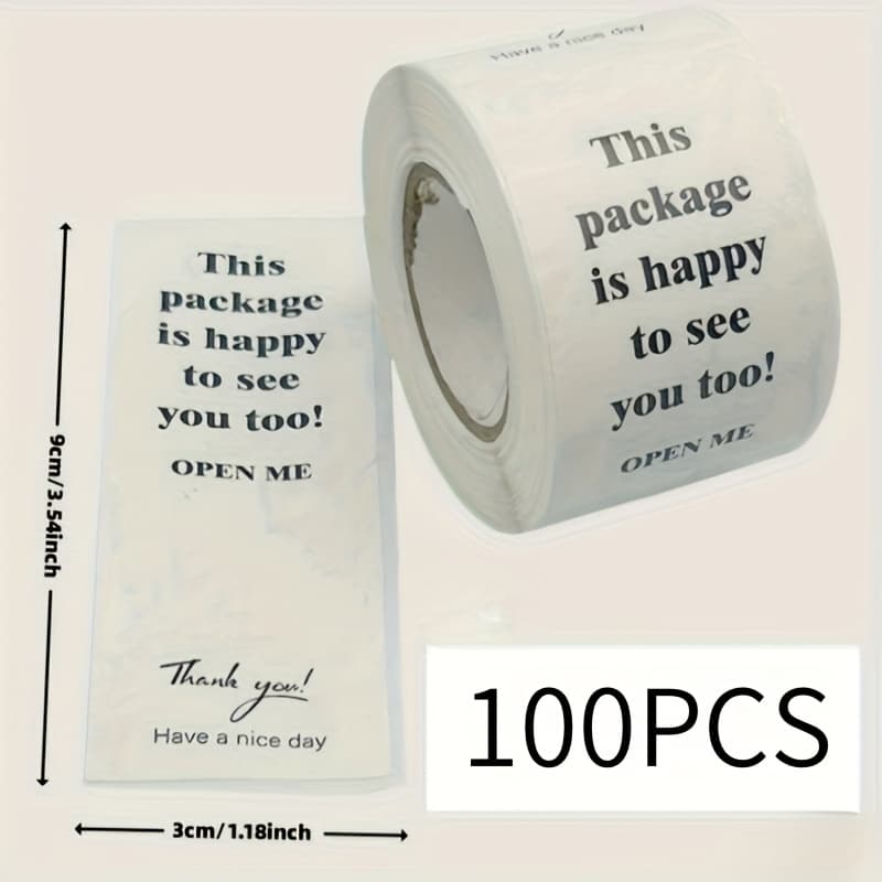 TEMU 100pcs Long Rectangle Heart-shaped Thank You Sealing Stickers Packaging Box Decorative Stickers Envelope Sealing Stickers