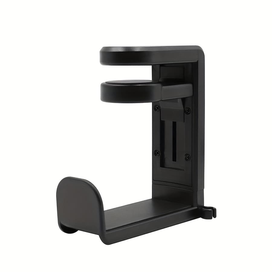 TEMU Adjustable Headphone Holder Stand With Clip Mount, Abs Material, No-drill Installation, Under-desk Headset Bracket For Gaming Earphones