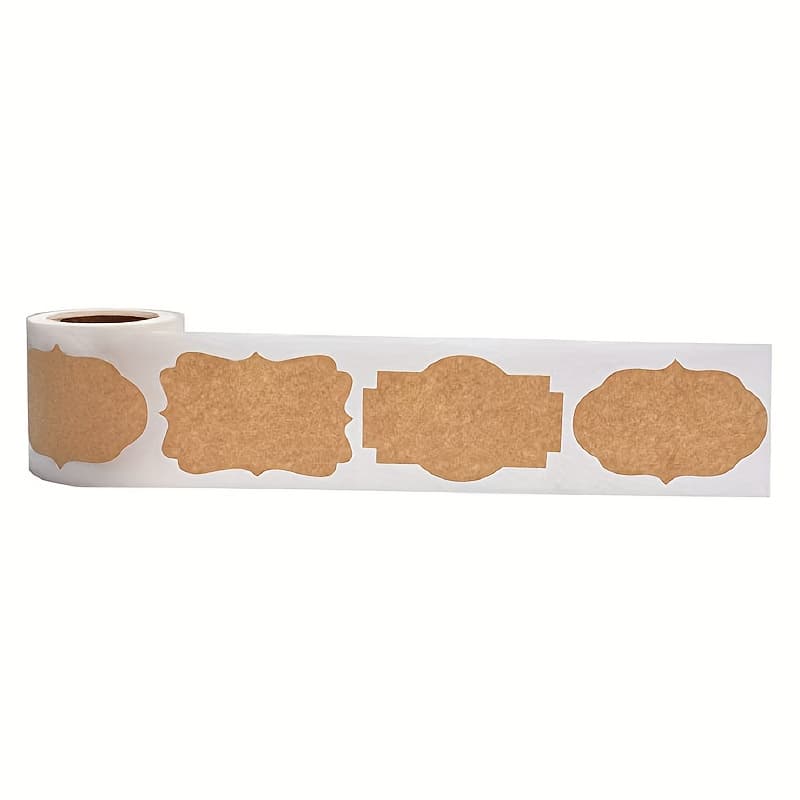 TEMU 200pcs 1.2*2in Paper Roll Self-adhesive Diy Stickers For Baking Packaging Labels, Marking Tags, Decorative Removable Spice & Fridge Jam Lables