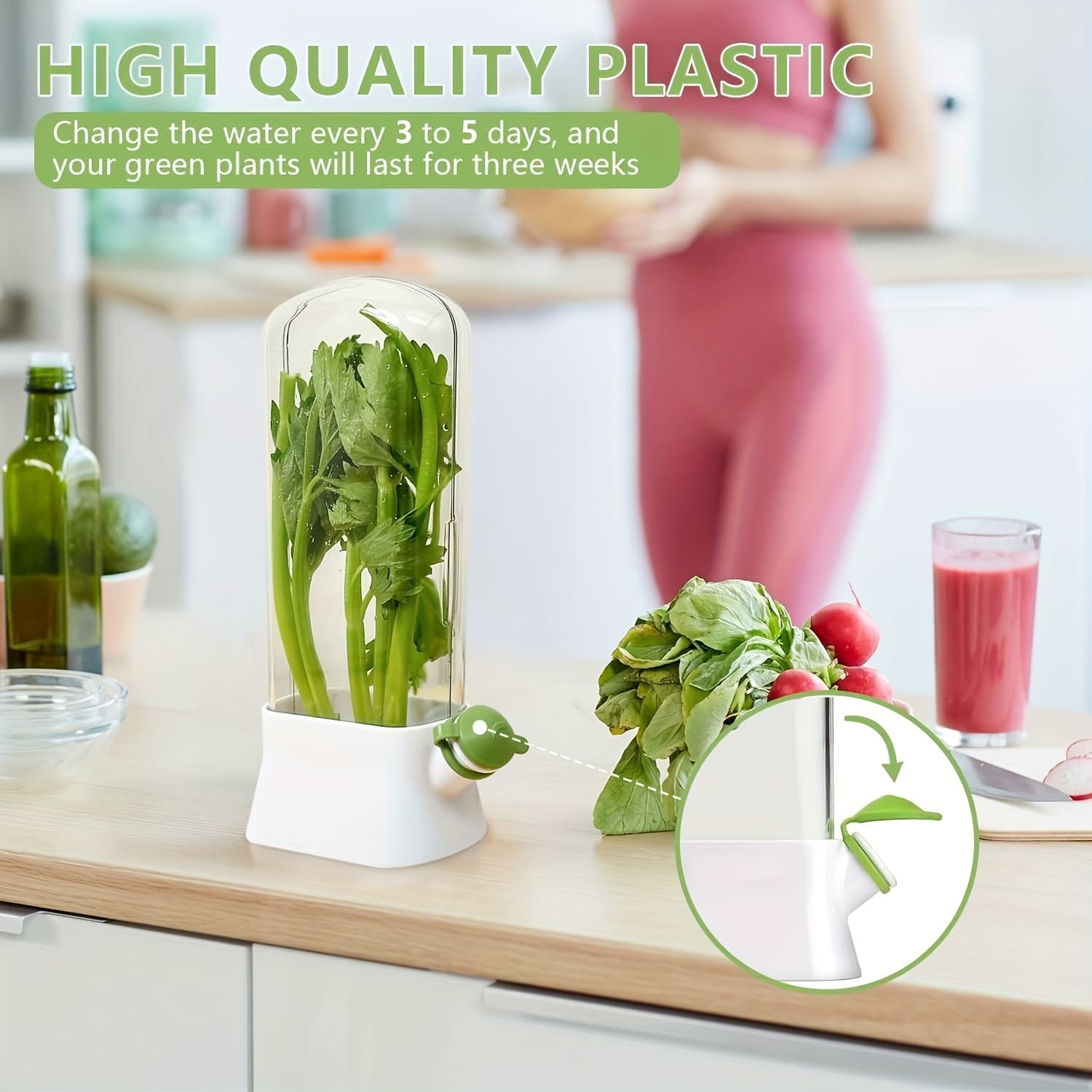 TEMU Refrigerator Keeper - Premium Preserver, Fresh, Versatile Container For Extending Freshness Of All Herbs, High Quality