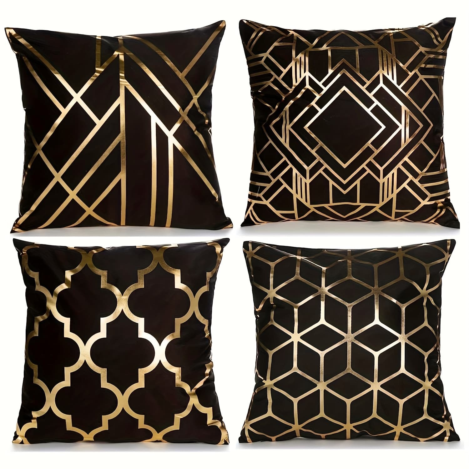 TEMU 4pcs, Boho Geometric Throw Pillow Covers, 18*18inch Home Decorative Set Of 4 Cushion Covers For Couch Sofa Bedroom, 18in*18in, Without Pillow Inserts