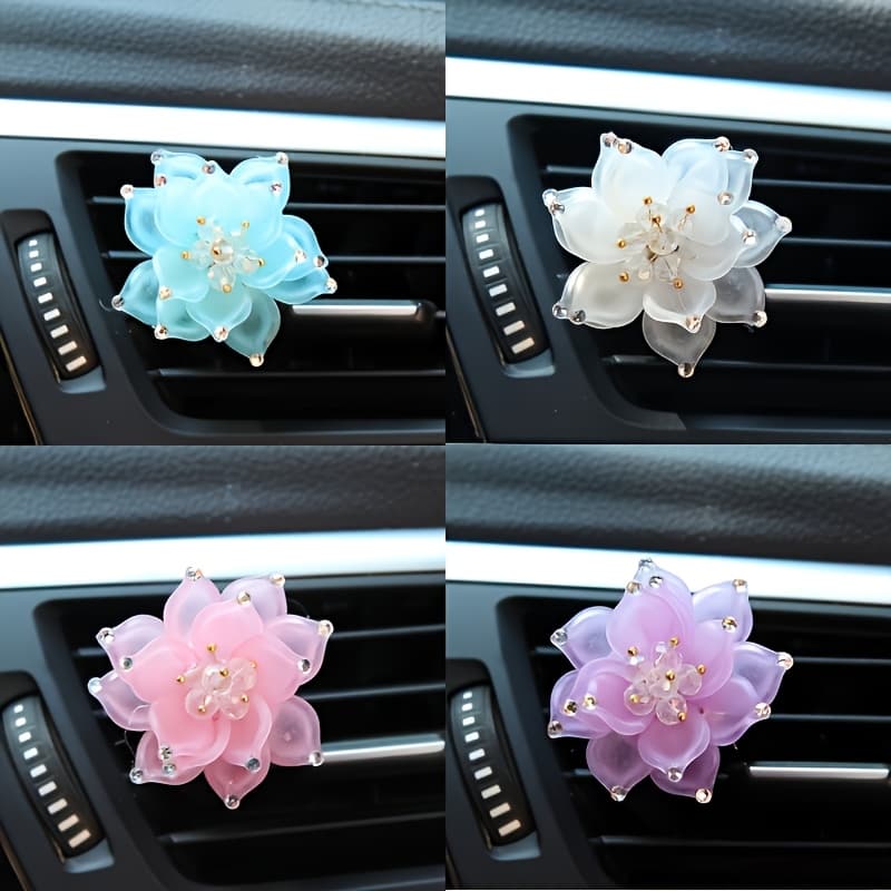 TEMU 4pcs For Lotus Car Aromatherapy Clip - , Multiple Fragrance Options, Enhance Interior Aesthetics And Mood