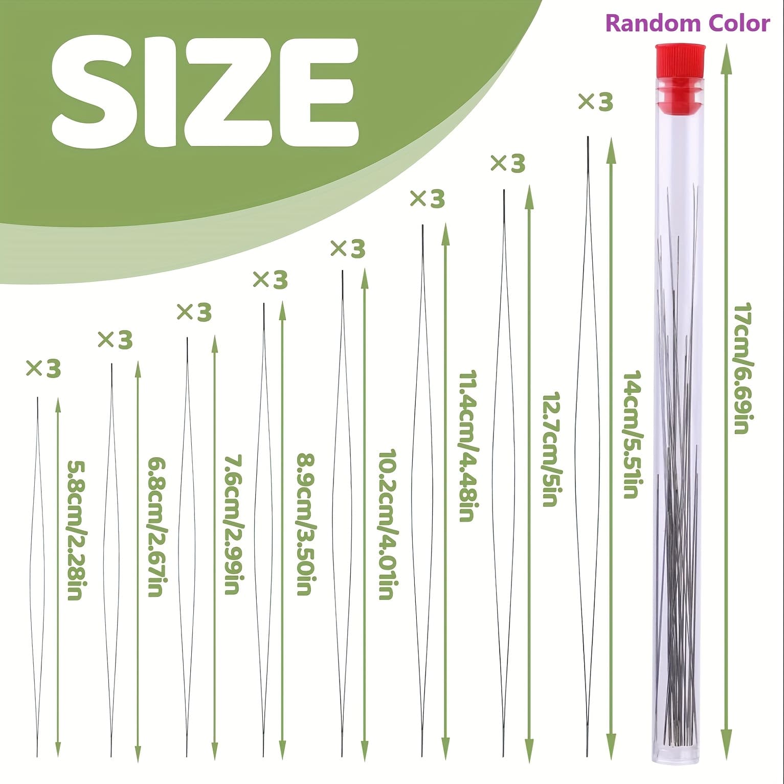 TEMU 24pcs Beading Needles Set Collapsible Beading Needles With Storage Tube For Bracelets And Jewelry Making Random Color