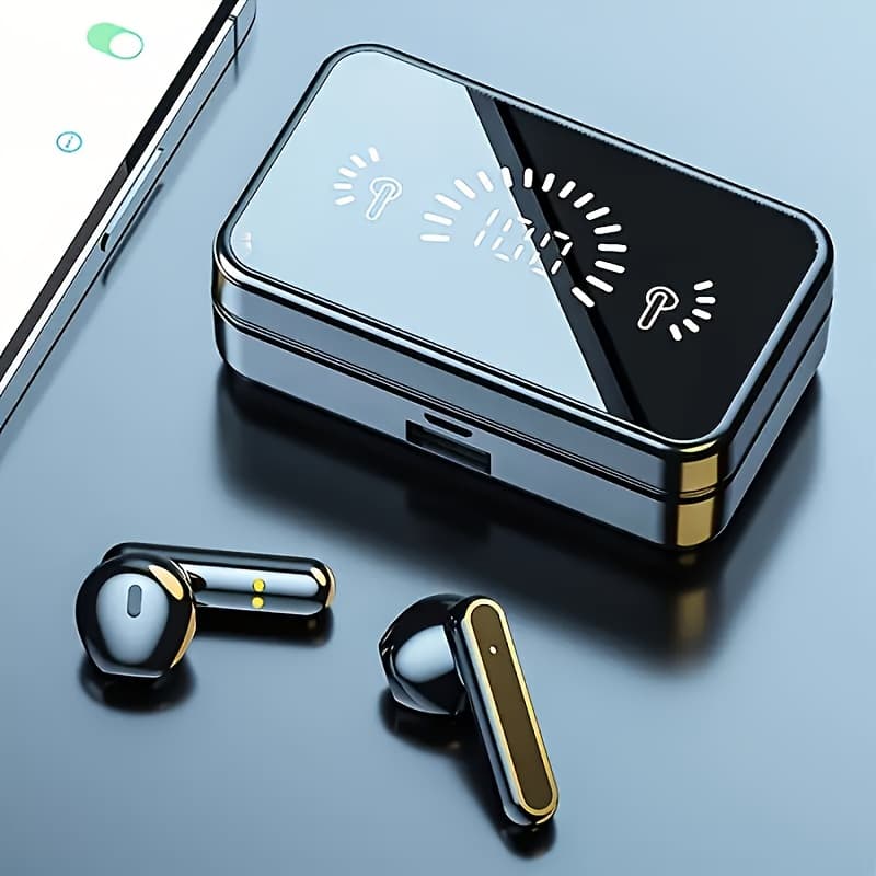 TEMU -screen Display Power Wireless Headphones, High-end Headphones, Mobile Phone Emergency Charging, Sports Game Music Headphones
