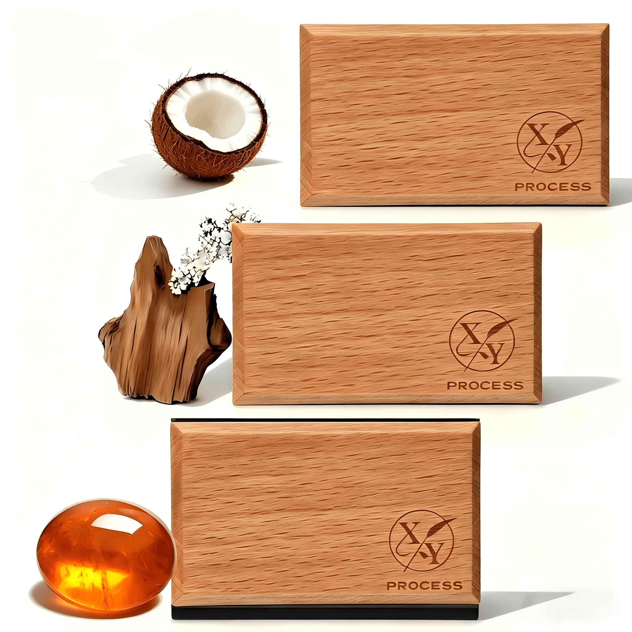 TEMU 3pcs/pack Car Air Freshener For Visor Clip- Natural Teak/coconut/amber Scents, Long-lasting Odor Eliminator With Metal Clip, 3 Refillable Wood Chips For Cars/trucks/suvs